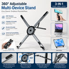 360° Multi-Device Folding Stand – Laptop, Tablet & Phone Holder
