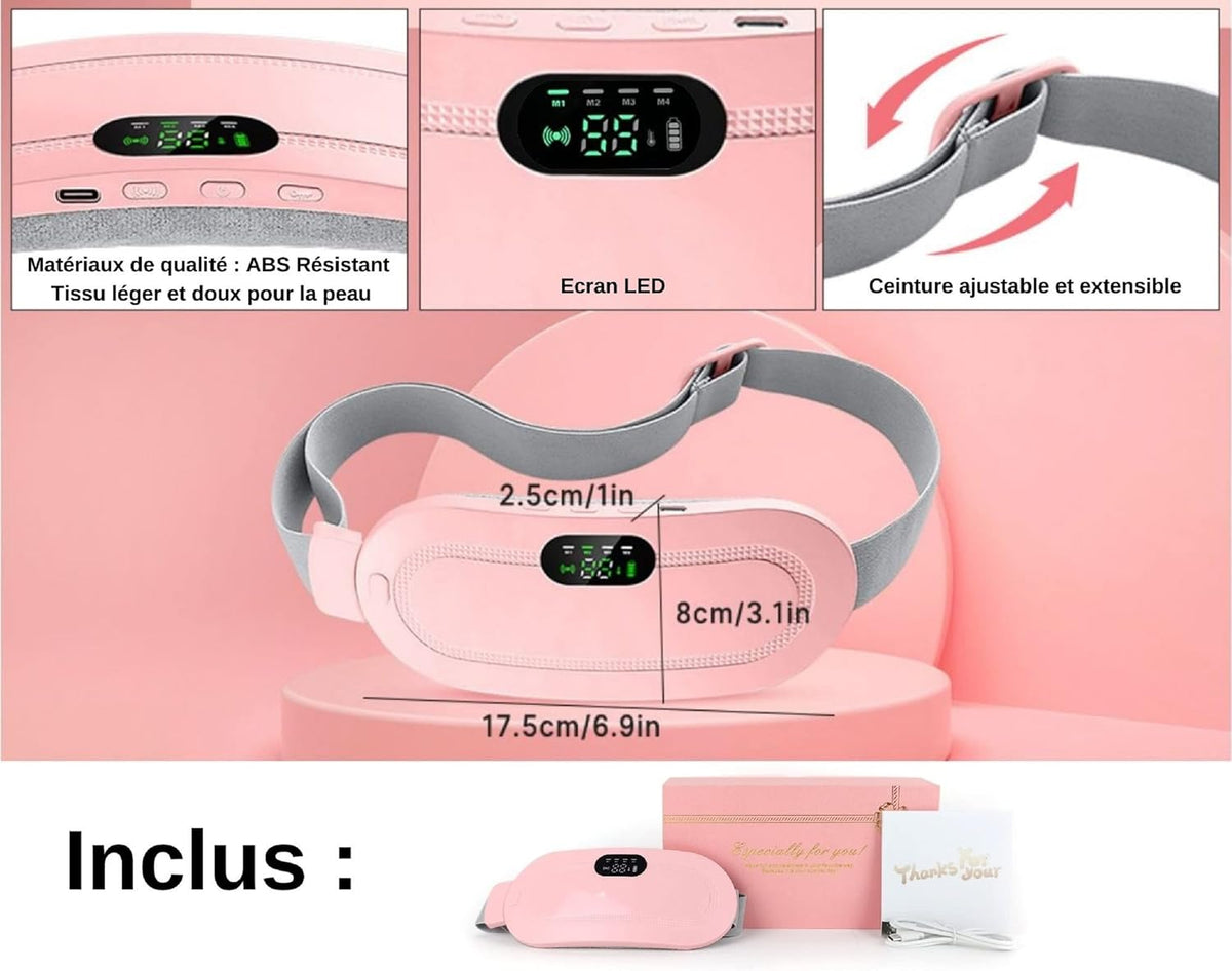 Digital Period Heating Pad & Vibrating Belt | Fast Menstrual Cramp Relief