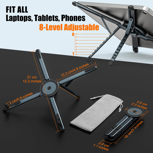 360° Multi-Device Folding Stand – Laptop, Tablet & Phone Holder