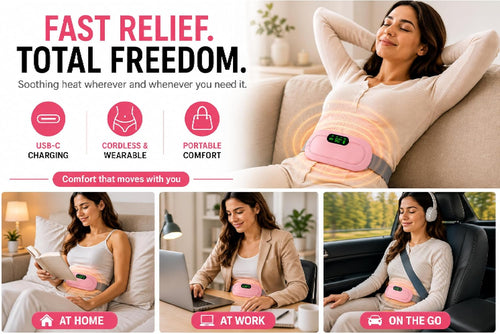 Digital Period Heating Pad & Vibrating Belt | Fast Menstrual Cramp Relief