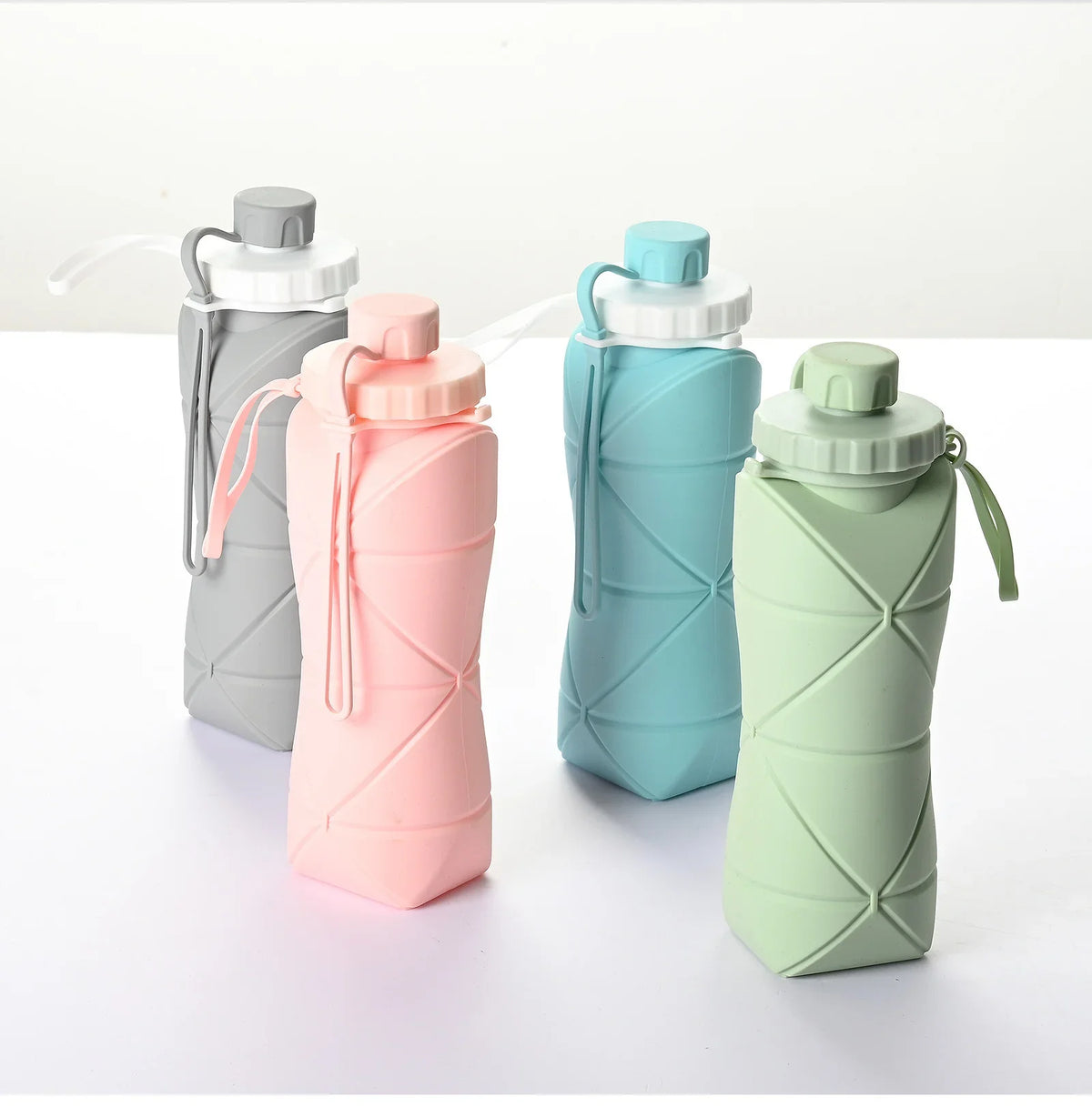 Portable Foldable Silicone Water Bottle (600ml)
