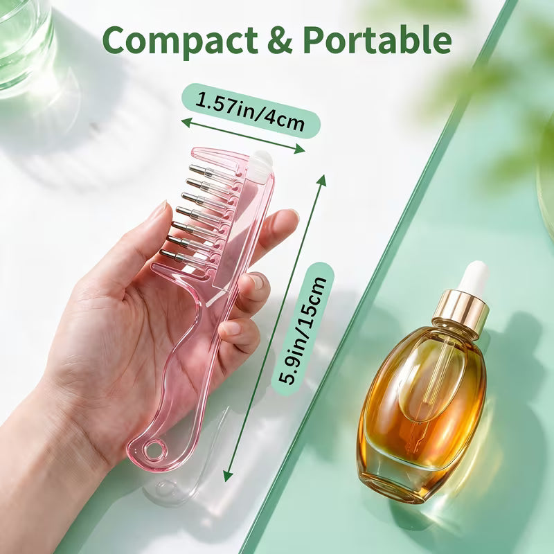 2-in-1 Transparent Essential Oil Applicator & Scalp Massager Comb