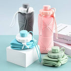 Portable Foldable Silicone Water Bottle (600ml)